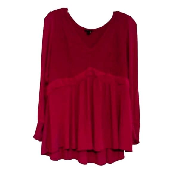 TORRID Plus Size NEW Gauze Babydoll LongSleeve  Tunic 1X - Picture 3 of 11